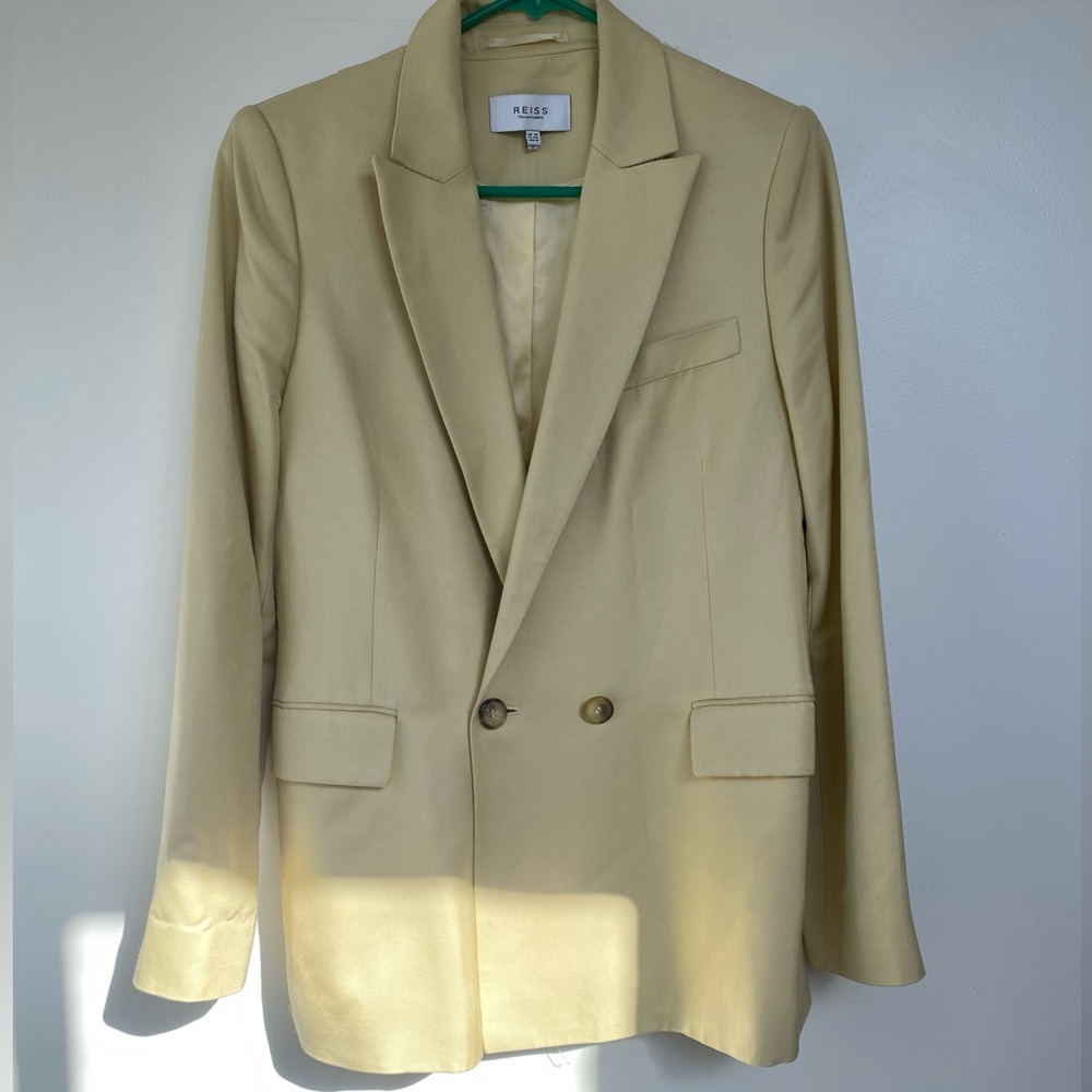 Reiss Light Yellow Blazer Size 8